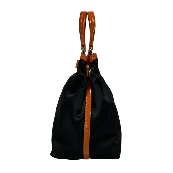 Auth Salvatore Ferragamo Vara AU-21/E309 Black Nylon Patent Leather - Handbag - Picture 5 of 12